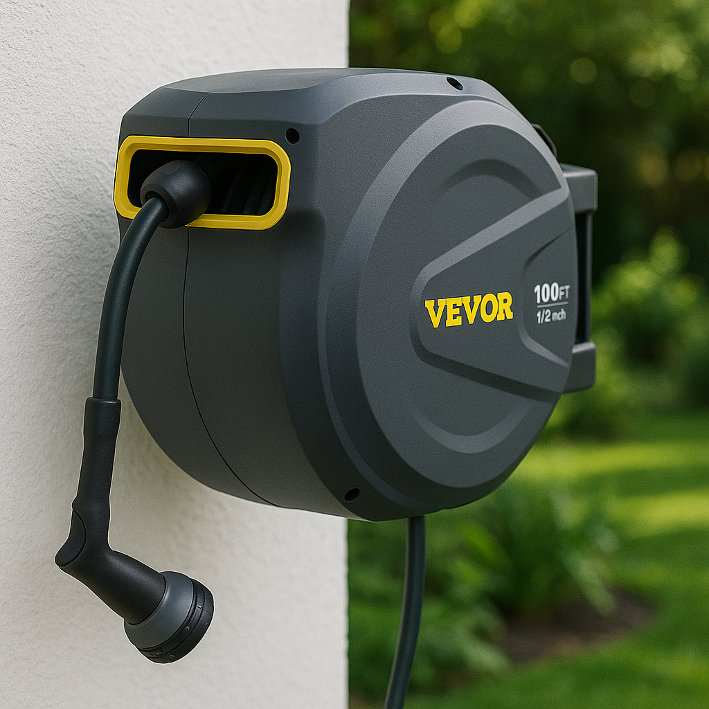 VEVOR Retractable Garden Hose Reel – 1/2" × 100 ft